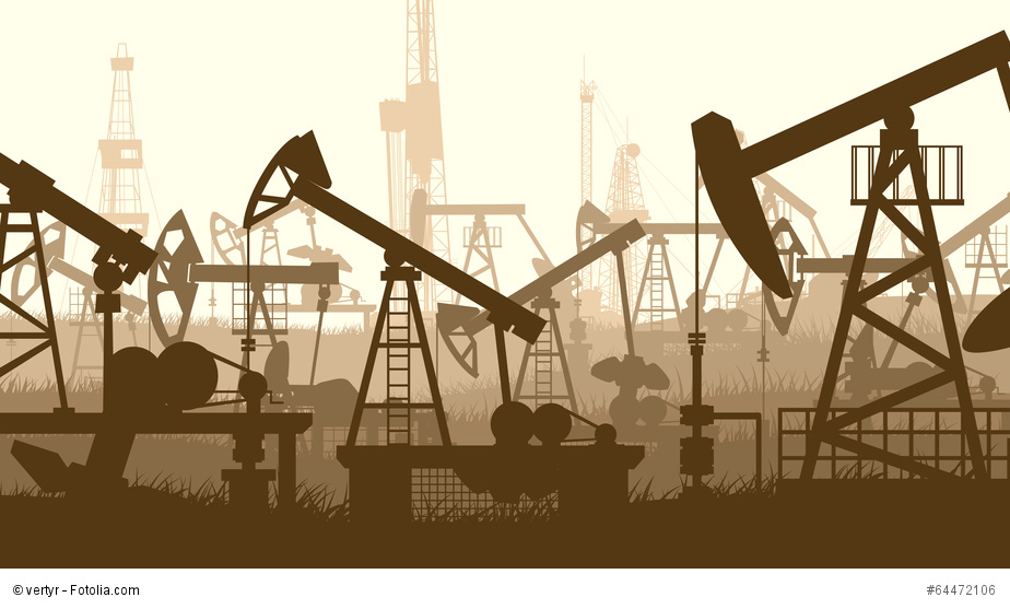 Horizontal illustration with units for oil industry.